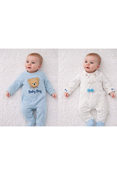 cayzen Baby Boy 2-Piece Stylish Combination Jumpsuit with Hat 1097