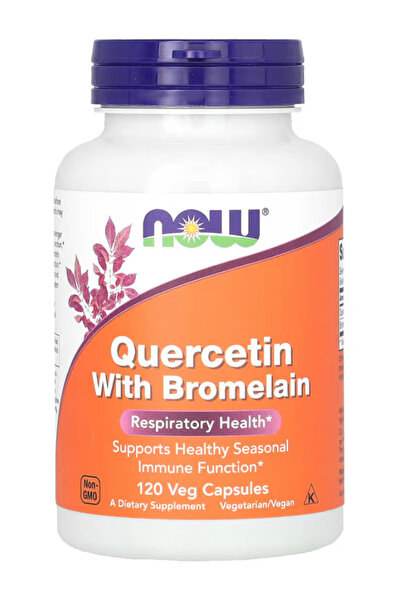 Now Foods Supplements, Quercetin with Bromelain, Balanced Immune System*, 120...