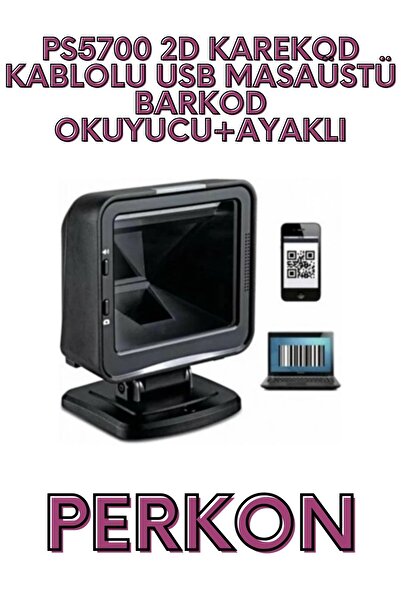 PERKON Tiger Ps5700 2D Qr Code Wired USB Desktop Barcode Reader + Stand