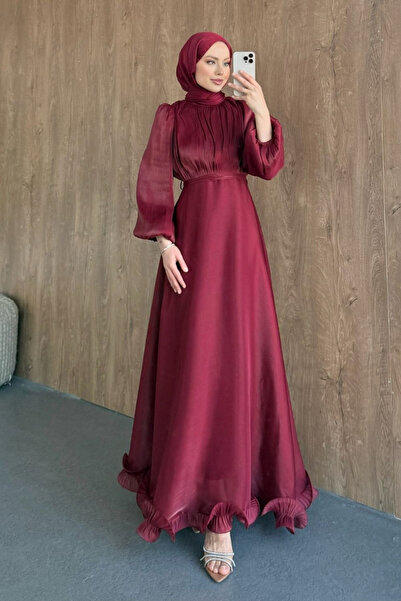 Şulemoda Giyim فستان سهرة أخضر زمردي (بورجوندي)