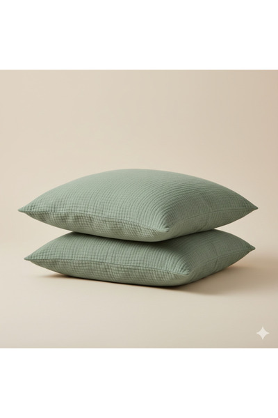 Cottonin Home غطاء وسادة من الموسلين مكون من 4 طبقات، حاصل على شهادة OEKO-TEX...