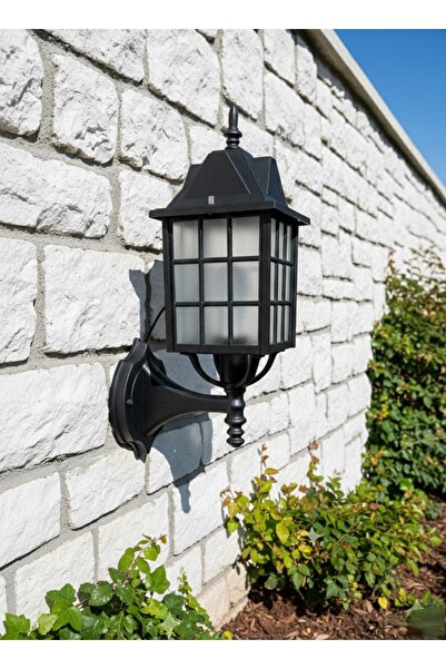 232LAMP NOSTALJİ Siyah Lüks Bahçe Duvar Feneri Konsollu Veranda Kamelya