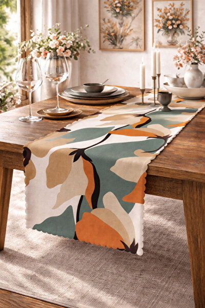 SasoHome Ψηφιακό τυπωμένο διακοσμητικό δρομέα με μοτίβο λουλουδιών σε μοντέρν...