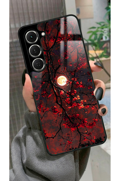 TECNO Spark 40 Pro Uyumlu Kırmızı Manzara Tasarımlı Glossy Premium Kılıf