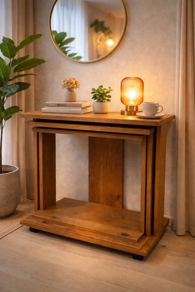 Nenu Nova 3 Lü Yan Sehpa - Koltuk Sehpası - Zigon Sehpa -Çok Amaçlı