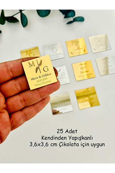 ouzhanya hediyelik Pleksi Çikolata Etiketi Gold Gümüş Söz Nişan Düğün Nikah H...