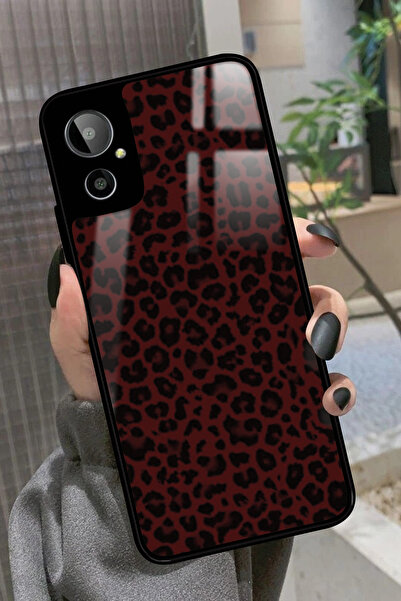 General Mobile Gm 23 SE Uyumlu Bordo Leopar Tasarımlı Glossy Premium Kılıf