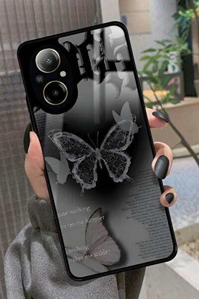 realme 12 Lite Uyumlu Kelebek Tasarımlı Glossy Premium Kılıf