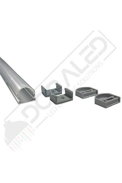 DORA LED Alüminyum Boş Kasa Led Profil Yerli Kasa Şeffaf Cam 50Cm