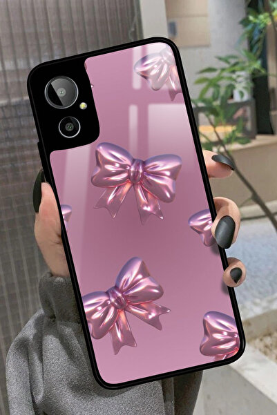 General Mobile Gm 23 SE Uyumlu Pembe Kurdele Tasarımlı Glossy Premium Kılıf