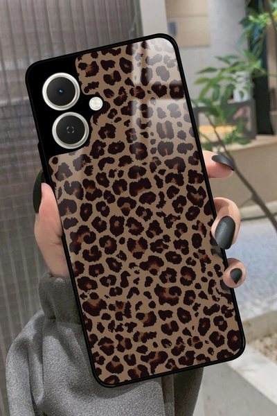 TECNO Spark GO 2 Uyumlu Kahverengi Leopar Tasarımlı Glossy Premium Kılıf