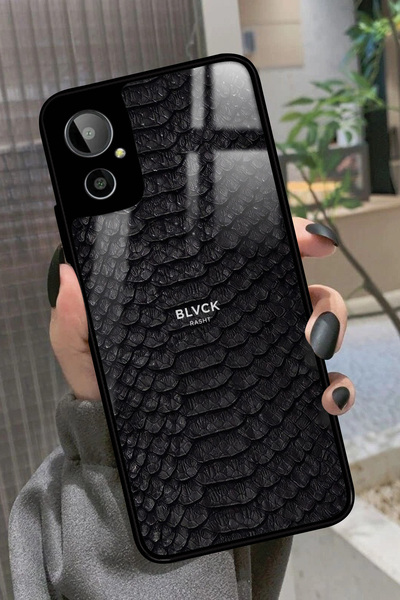 General Mobile Gm 23 SE Uyumlu Siyah Yılan Derisi Tasarımlı Glossy Premium Kılıf