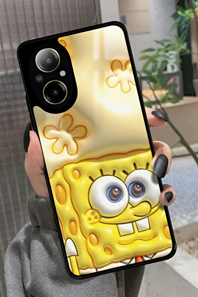 realme 12 Lite Uyumlu Sunger Bob Tasarımlı Glossy Premium Kılıf