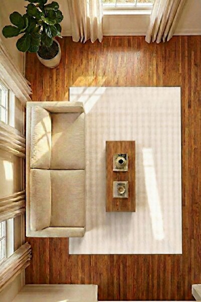 dekozer Puffy Bubble Kırık Beyaz Peluş Halı Ve Yolluk | Kaymaz, Yıkanabilir, ...