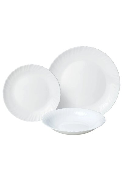Kinghoff 18-piece plate set, opal, white Kinghoff KH1875