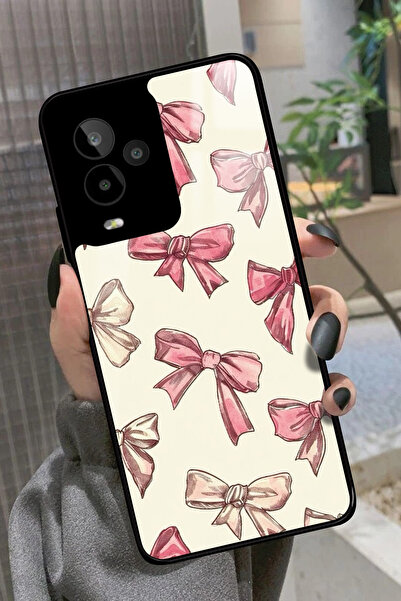 General Mobile Gm 24 Pro Uyumlu Pembe Kurdele Tasarımlı Glossy Premium Kılıf