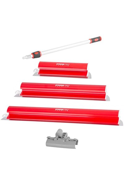 Strend Pro Set 3 gletiere profesionale, inox, 40, 60, 80 cm, suport, maner pr...