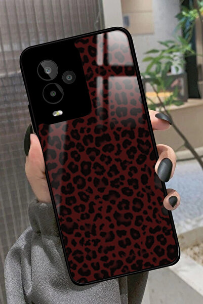 General Mobile Gm 24 Pro Uyumlu Bordo Leopar Tasarımlı Glossy Premium Kılıf
