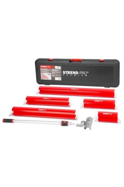 Strend Pro Set 5 gletiere profesionale, inox, cu suport, maner telescopic, ge...