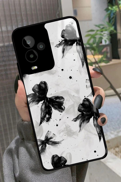 General Mobile Gm 24 Pro Uyumlu Siyah Kurdele Tasarımlı Glossy Premium Kılıf