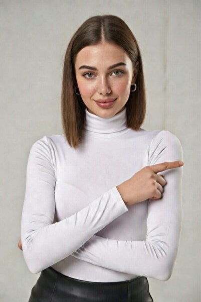 BY ARDELION Fishing Collar Long Sleeve Body Suit White