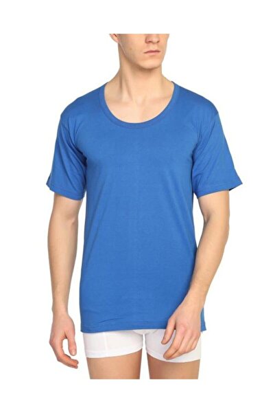 istanbul çamaşırları Men's Crew Neck Athlete Blue 100% Cotton