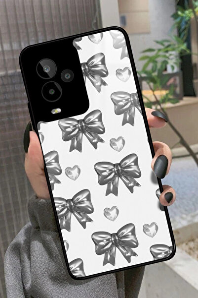 General Mobile Gm 24 Pro Uyumlu Gri Kurdele Tasarımlı Glossy Premium Kılıf