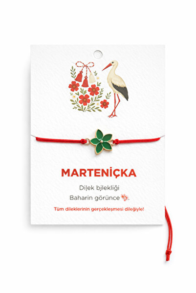 Stelo Forte Marteniçka Şans Bilekliği - Unisex Kırmızı Çiçek Figürlü Uğurlu İ...