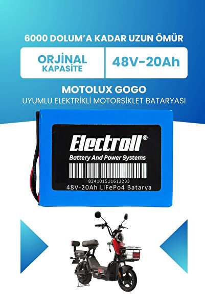 ELECTROLL Arora ZR3 Uyumlu Batarya LiFePO4 48V 20Ah Elektrikli Motorsiklet Ba...