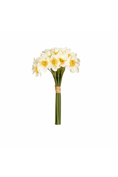 Omelas Yapay Çiçek Nergis Demet Beyaz 30 Cm.