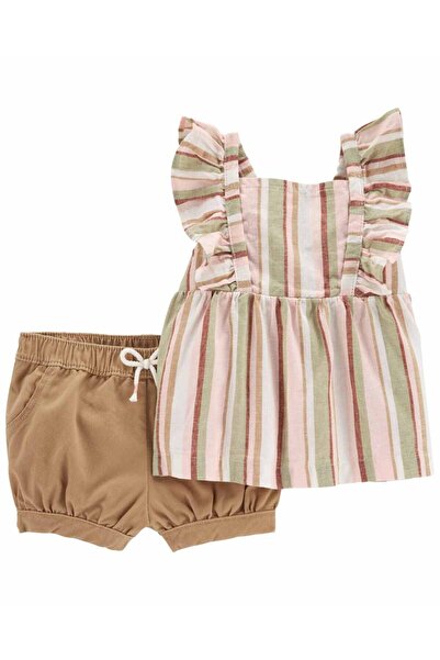 Carter's طقم علوي سفلي للفتيات الصغيرات مكون من قطعتين