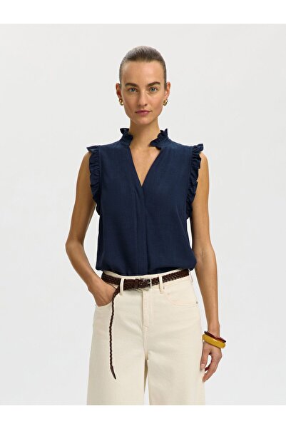 Selected Femme Oberteil mit Rüschen Ärmelloses