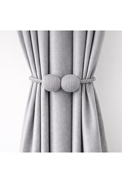 MMTHOME Mıknatıslı Perde Bağlama Aparat Aksesuarı Braçol Gri (1 Adet)