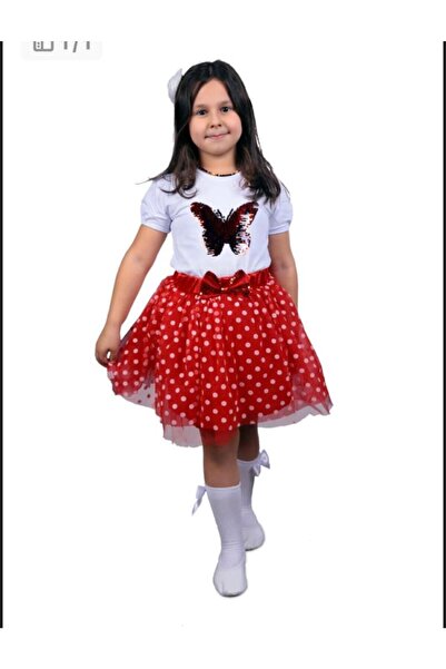 Nacar Kız Çocuk 23 Nisan 29 Ekim Gösteri Doğum Günü Kıyafeti Desenli Kısakol ...