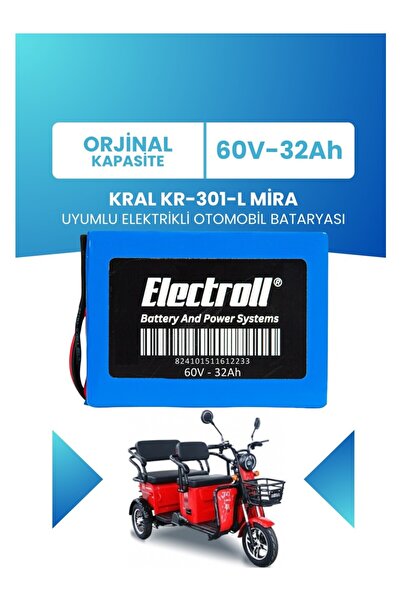 ELECTROLL Kral Kr-301-l Mira Uyumlu Batarya (standart Kapasite) Lifepo4 60v 3...