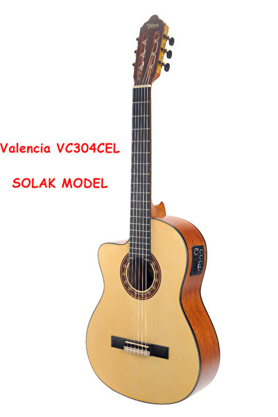 VALENCIA VC304CEL SOLAK ELEKTRO KLASİK GİTAR -SOLAK MODEL- KILIF+PENA
