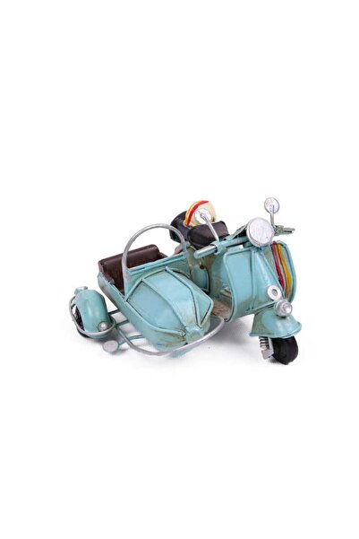 Skygo Dekoratif Metal Scooter Sepetli Vintage Biblo Ev Ofis Hediyelik