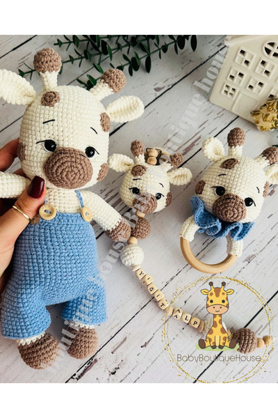 BABYBOUTİQUEHOUSE Amigurumi zürafa 3lü set