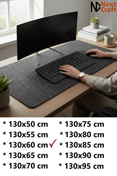 Next Craft Desk Protector Mouse Pad Large Felt Gaming Mat 3mm Anthracite Colo...