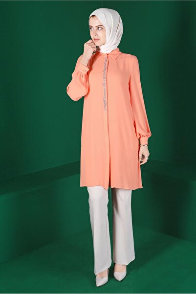 Alvina TAŞLI GİZLİ DÜĞMELİ TUNİK 42562