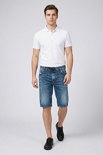 Diesel Men D-KrooShorts-Y-NE Rip Denim Shorts, Blue