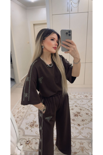 DENİZ Taş Detaylı G Alt Üst Eşofman Takım