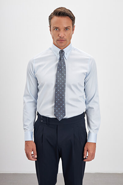 Paşahan Cămașă pentru bărbați, 100% bumbac, cu dungi, cu guler și ac