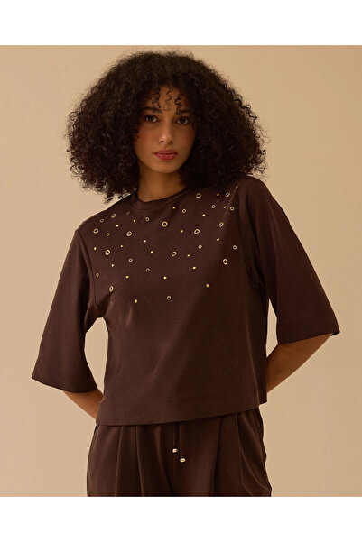 SEÇİL Φούτερ με μισό μανίκι και λεπτομέρεια από μεταλλικό δαχτυλίδι