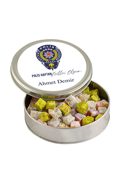 Hacı Şerif 10 Nisan Polis Haftasına Özel Çifte Kavrulmuş Lokum (Metal Yuvarla...