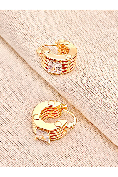 Siya Silver Special Series Zircon Stone Five-Layer Thick Steel Hoop Earrings ...