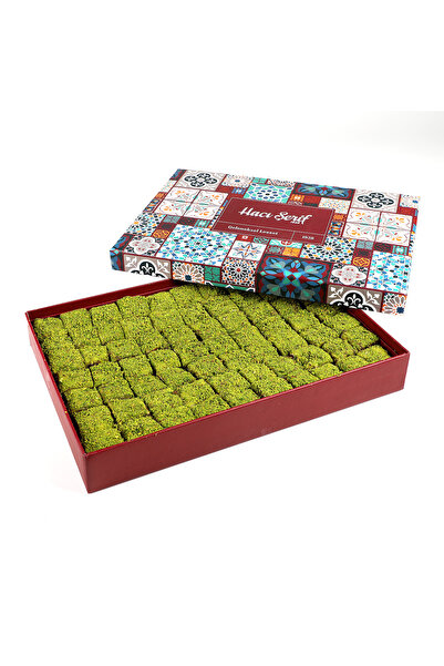 Hacı Şerif İçi Dışı Antep Fıstıklı Çikolatalı Bohça Lokum (Motif Desenli Kutu)