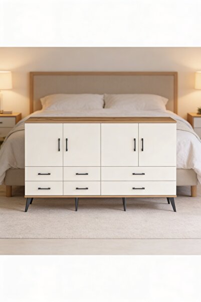 Dienni Arges Konsol 6 Raflı 6 Çekmeceli 4 Kapaklı 176x30x99 Çam-Aytaşı