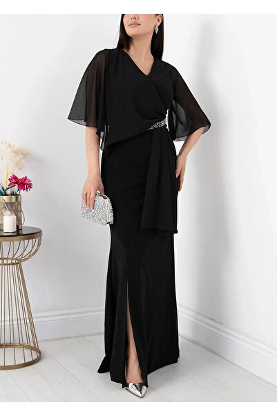 Phoenix Women Šifonové večerní šaty s detailním kamenem