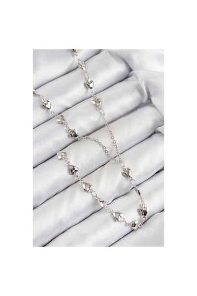 Toptan Bulurum Brass Zircon Stone Heart Model Silver Color Y Ke